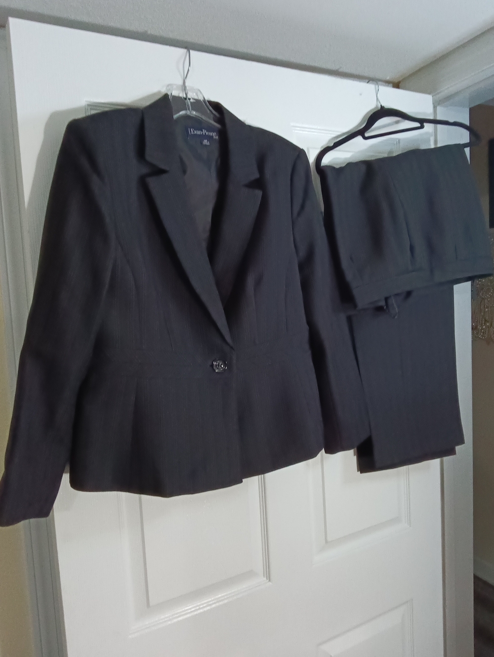 Evan Picone Black Pinstripe Women's Pantsuit